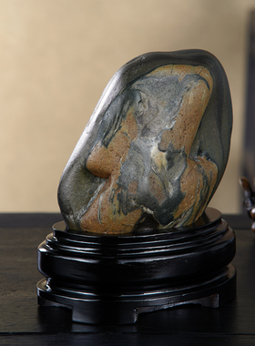 顶爷奇石原石靠山收藏金纹石摆件