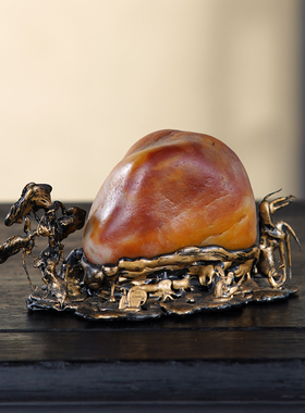 顶爷奇石原石靠山石装饰收藏摆件