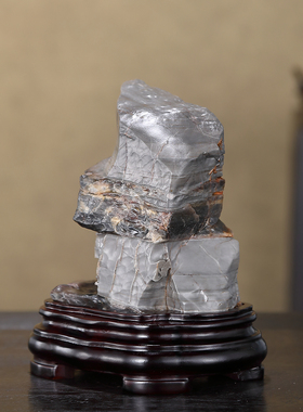 顶爷奇石原石靠山收藏灵璧石摆件