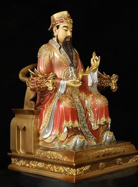 文财神范蠡神像全铜珐琅彩绘如意财神爷家用财神铜像工艺桌面摆件