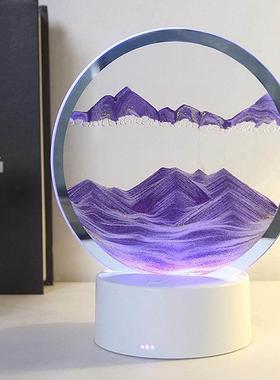 流沙画摆件创意沙漏客厅电视柜酒柜家居乔迁新居礼品台灯小夜灯定