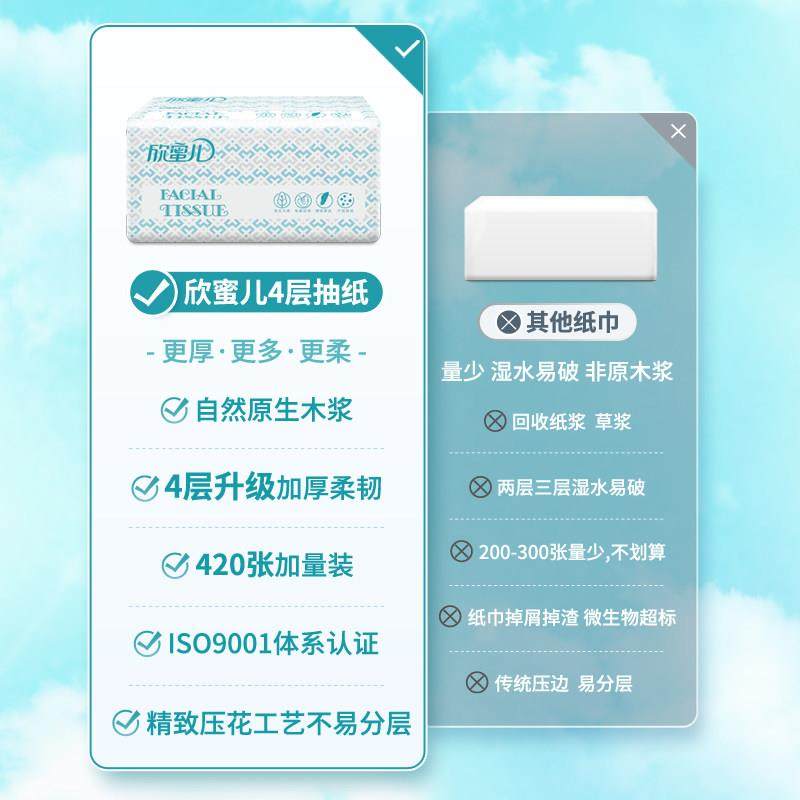 大容量420张大包纸巾整箱抽纸大尺寸家用实惠装卫生餐巾纸擦手纸,淘宝优惠券,粉丝福利购,淘宝优惠卷