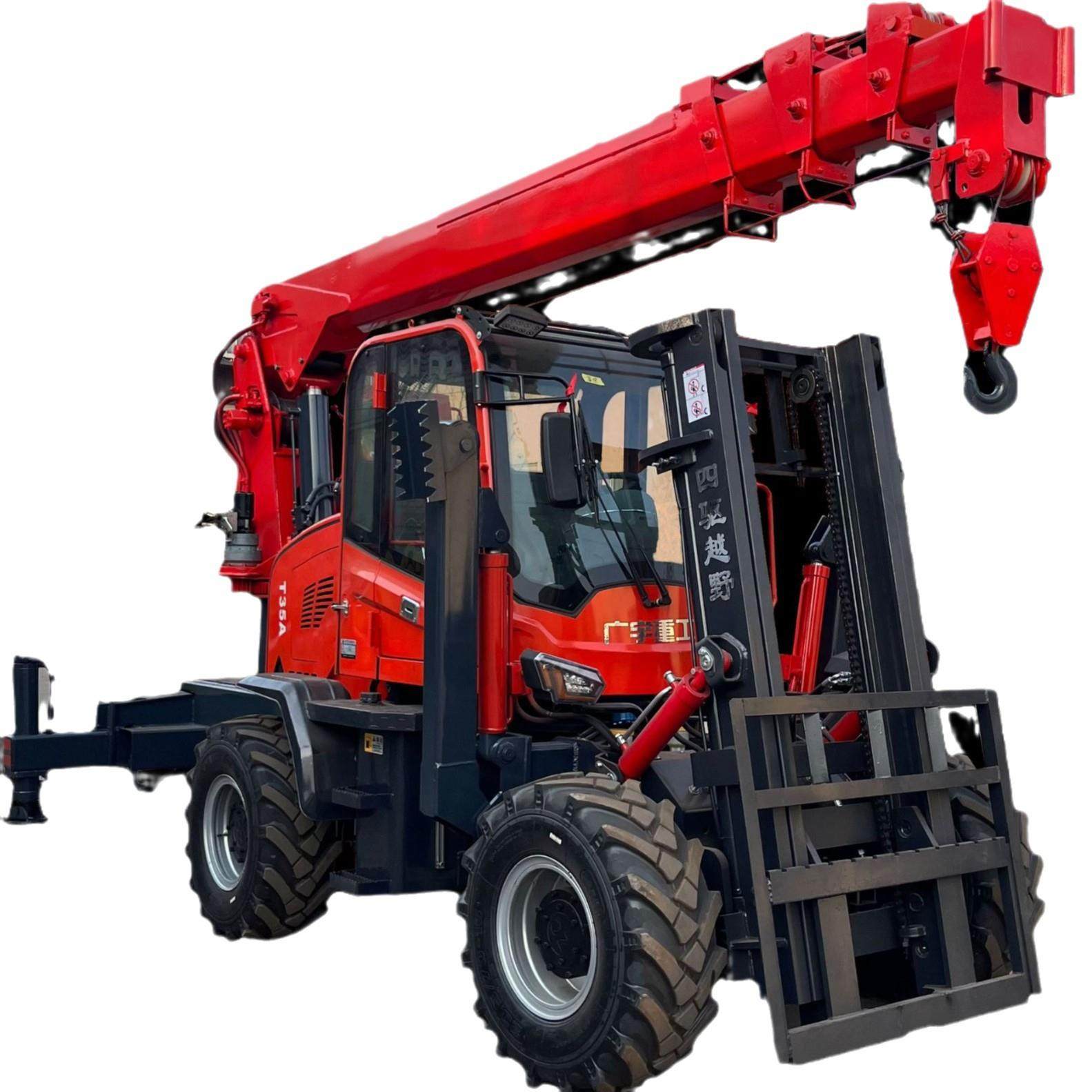 液压叉车伸缩吊臂仓库搬运工程加卷扬机越野叉车改装折臂尾吊,淘宝优惠券,粉丝福利购,淘宝优惠卷