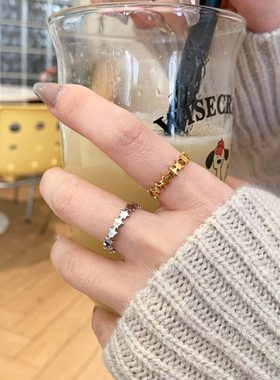 大码戒指女胖MM欧美2024年新款简约五角星星胖人粗手指食指指环潮