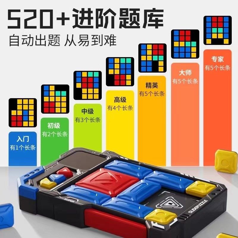 超级华容道磁力滑动电子拼图数字华容道儿童高端积木拼装益智玩具,淘宝优惠券,粉丝福利购,淘宝优惠卷