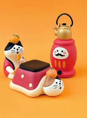 杂货日式猫橘子创意盆栽装饰礼品树脂家居品摆件