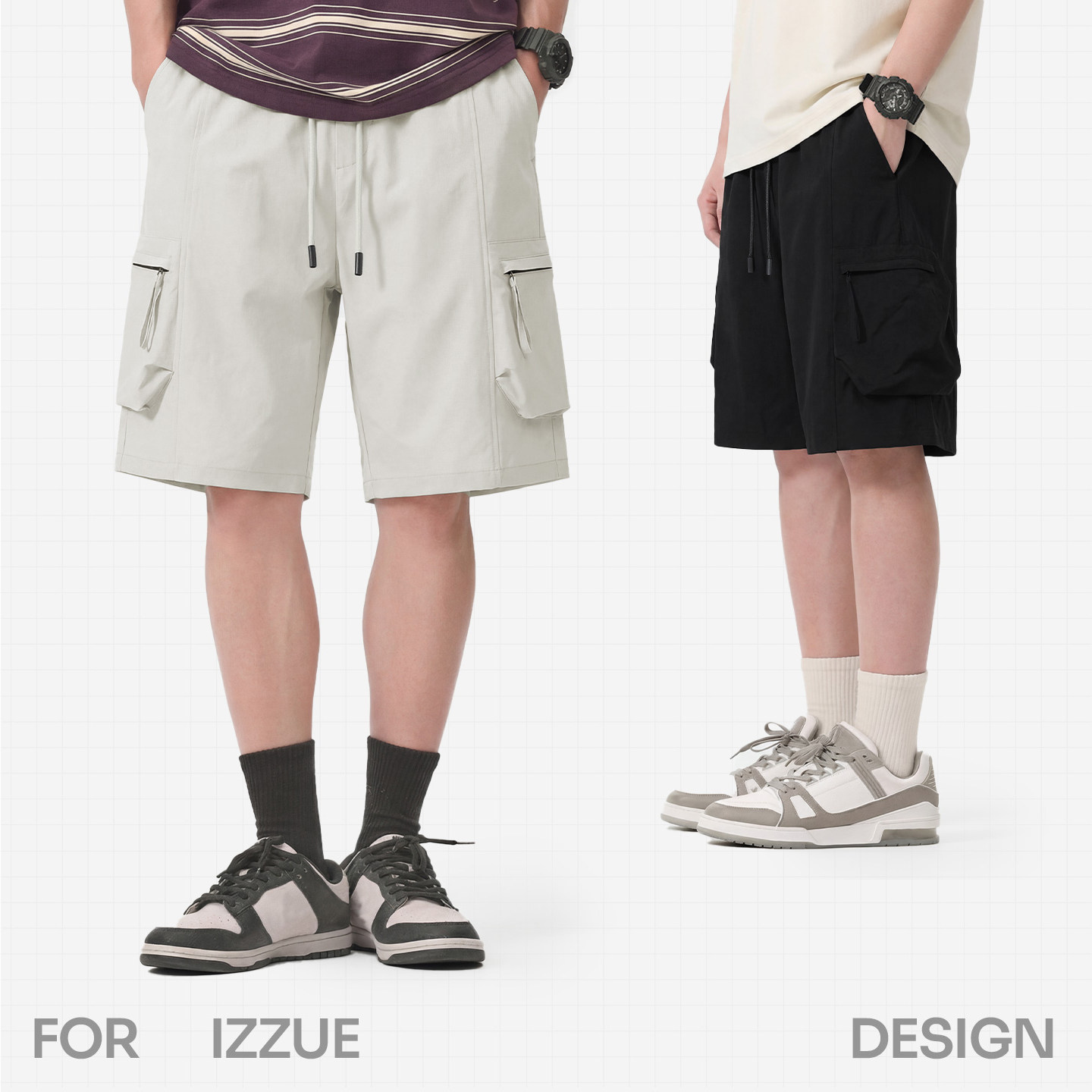 it izzue美式短裤男女同款潮流重磅直筒五分裤夏季新款休闲裤子4P,淘宝优惠券,粉丝福利购,淘宝优惠卷