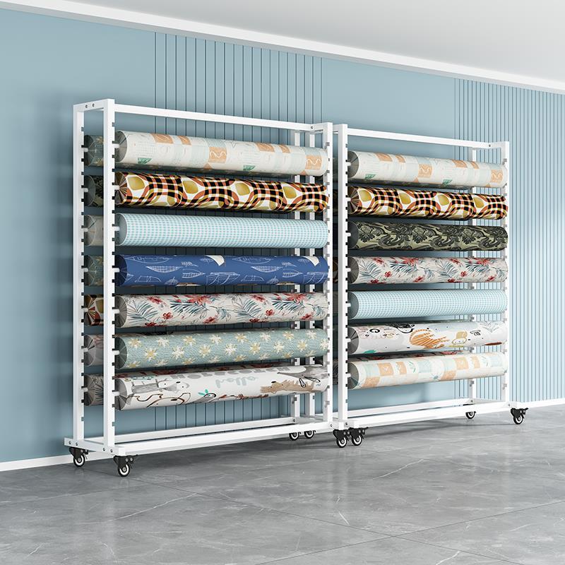 纺织布料展示架中岛架面料色卡移动样布架桌布架皮革架布卷货架 - 图2