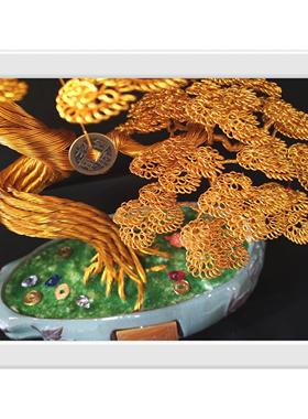 手工制作招财树客厅办公室店铺开业装饰礼品摇钱树招财摆件盆景