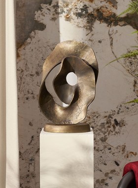 过道展示台入户玄关台创意暗金色无限金属雕塑摆件艺术工艺品装饰