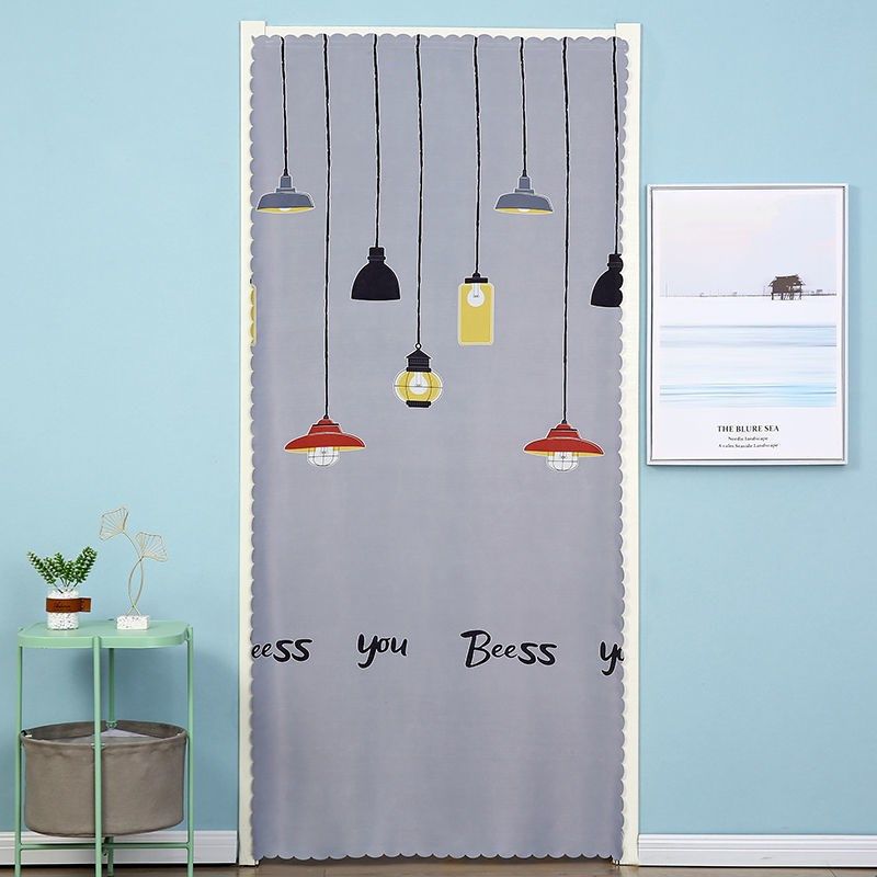 免打孔家用布艺门帘厨房卫生间客厅防蚊卧室空调帘隔断帘遮光门帘,淘宝优惠券,粉丝福利购,淘宝优惠卷