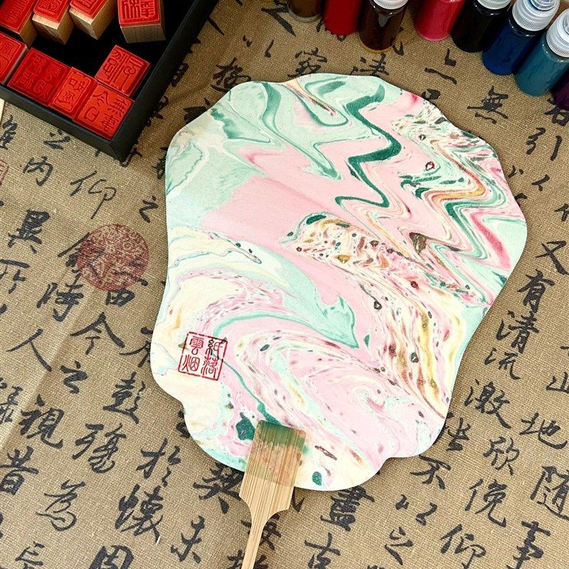 店主自用漆扇新中式国风材料包diy颜料纸扇网红圆扇手工团扇,淘宝优惠券,粉丝福利购,淘宝优惠卷
