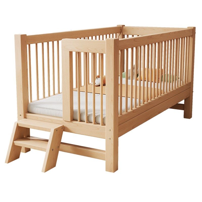 儿童拼接床高低可调婴儿实木加宽床大人可睡定制可升降围栏榉木床,淘宝优惠券,粉丝福利购,淘宝优惠卷