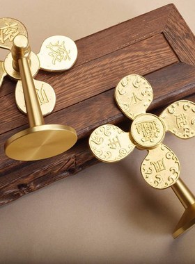 风生水起铜风车摆件家居装饰财源广进迷你小风扇开运礼物工艺礼品