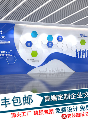 高级感企b业文化墙设计制作公司形象墙定制发展历史历程展示墙贴