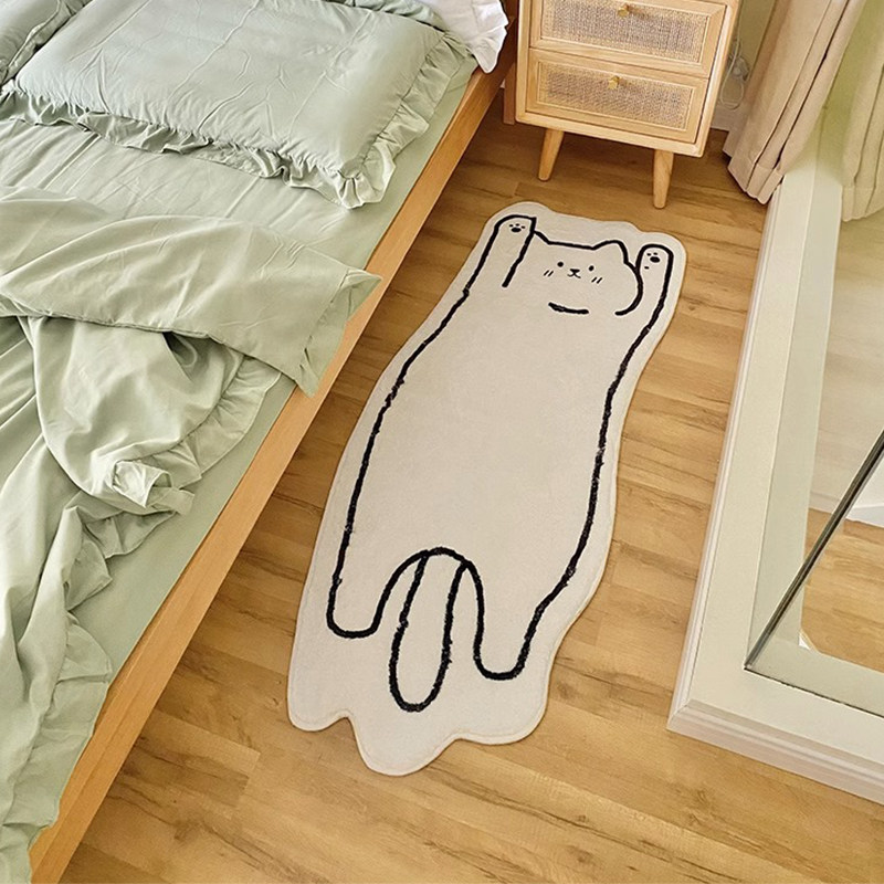 卡通可爱地毯卧室牀边垫可睡可坐猫咪牀下牀前地毯家用ins风地垫,淘宝优惠券,粉丝福利购,淘宝优惠卷