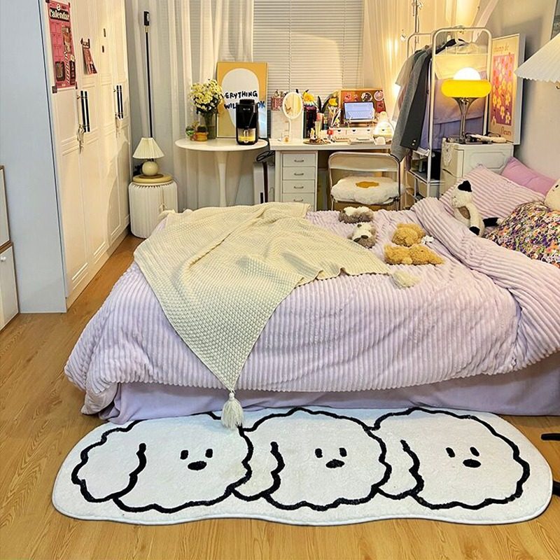 卡通可爱地毯卧室牀边垫可睡可坐猫咪牀下牀前地毯家用ins风地垫,淘宝优惠券,粉丝福利购,淘宝优惠卷