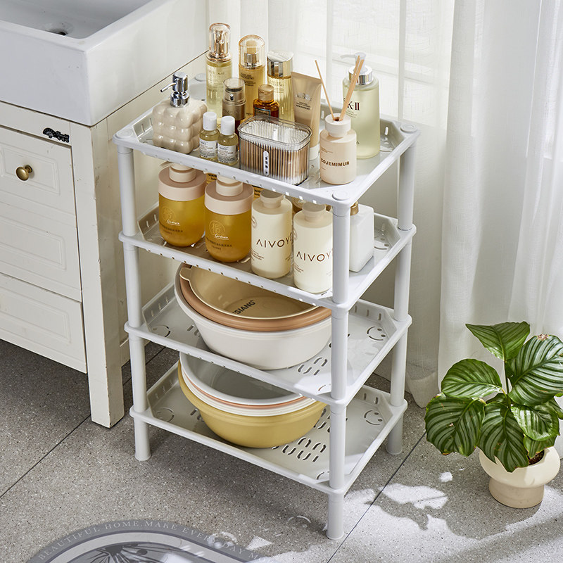 浴室脸盆架卫生间阳台洗衣机液厕所水桶收纳置物架塑料多层落地式,淘宝优惠券,粉丝福利购,淘宝优惠卷