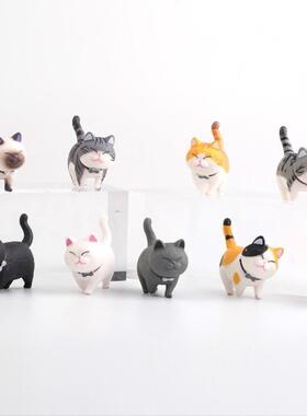 可爱小猫咪摆件公仔创意桌面装饰卡通铃铛猫玩偶网红猫房间装饰品
