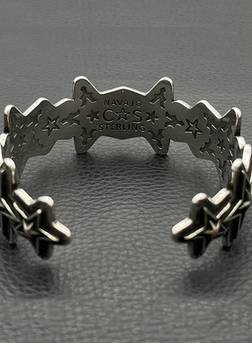 s925纯银克罗伈复古星星手镯男女cody sanderson经典款五角星手环