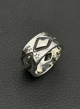 s925纯银克罗伈复古纳瓦霍菱形星星戒指cody sanderson风格指环男
