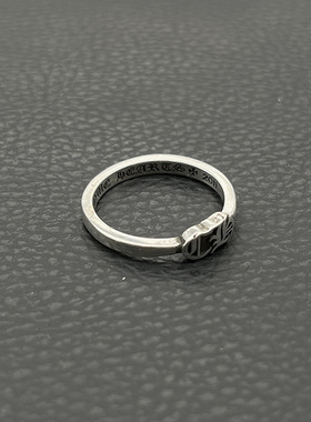 s925纯银克罗伈复古泡泡糖梵文LOGO戒指男女经典款气质指环潮牌