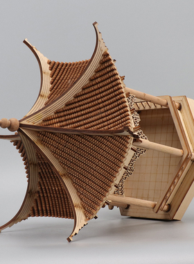 新中式创意仿古建筑模型成品装饰摆件酒店前台售楼处玄关软装摆设