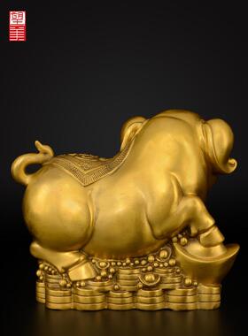 铜猪饰品铜猪装饰工艺品客厅入口酒柜猪年礼品金猪店开业