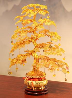 发财树纯手工编织摇钱树工艺礼品摆饰家居装饰乔迁新居开业礼物招