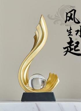 风生水起高级感摆件轻奢高档办公室桌面客厅玄关酒柜现代简约装饰