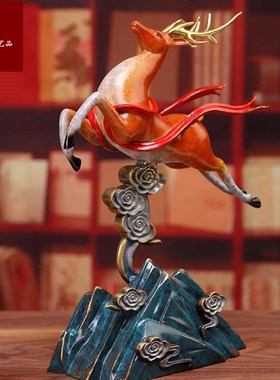 【鹿摆件】天鹿凌云铜摆件铜鹿家居客厅装饰品送礼礼品工艺品礼物