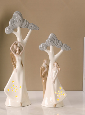 结婚礼物送新人情侣摆件客厅玄关酒柜婚房订婚装饰品闺蜜新婚礼品