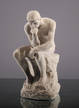 北欧沉思者艺术品装饰砂岩思考者人物雕塑创意摆件办公室房间摆设