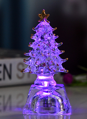 水晶圣诞树摆件圣诞节礼物生日送男女朋友家居客厅装饰绿色平安树