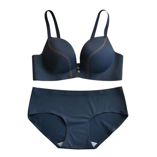 内衣女小胸聚拢少女薄款无痕收副乳调整型无钢圈加厚款文胸罩套装 - 图3