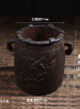 仿古铁器纯铁喜上眉梢温酒炉摆件复古民俗怀旧装饰中式古典收藏品