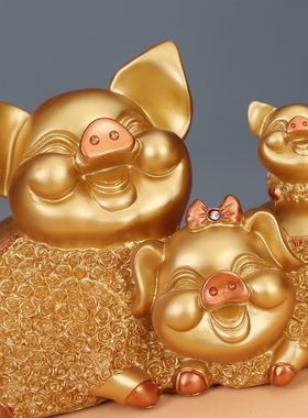 招财金猪年开运摆件家居装客厅饰品创意电视柜酒柜婚庆开业礼品
