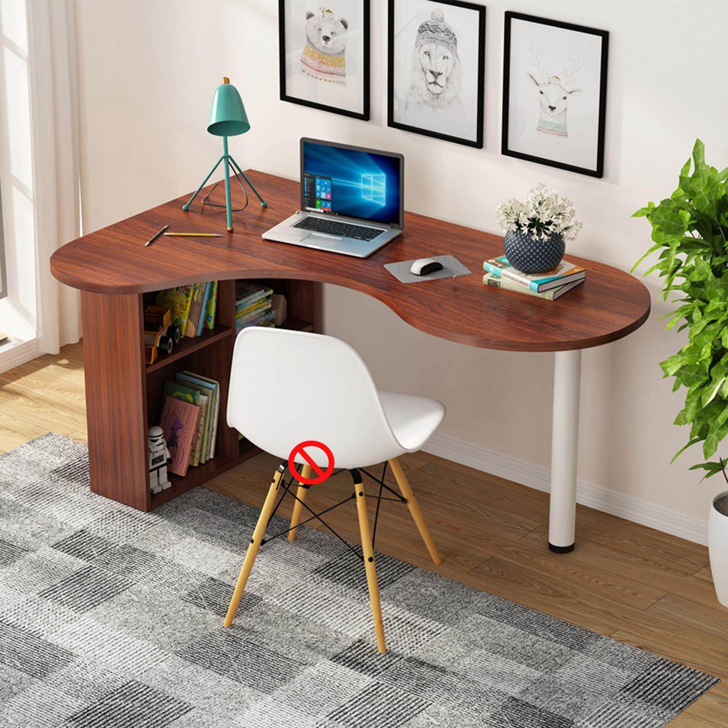 北欧现代转角学习桌台式电脑桌带书架柜组合书桌诊疗桌弧形办公桌,淘宝优惠券,粉丝福利购,淘宝优惠卷