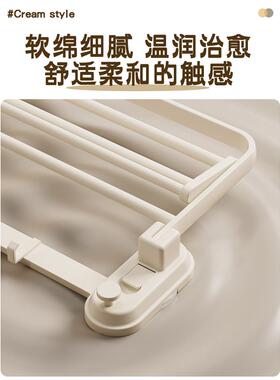 洗澡间放衣服神器卫生间 吸盘毛巾架浴室置物架子家用浴室厕所一