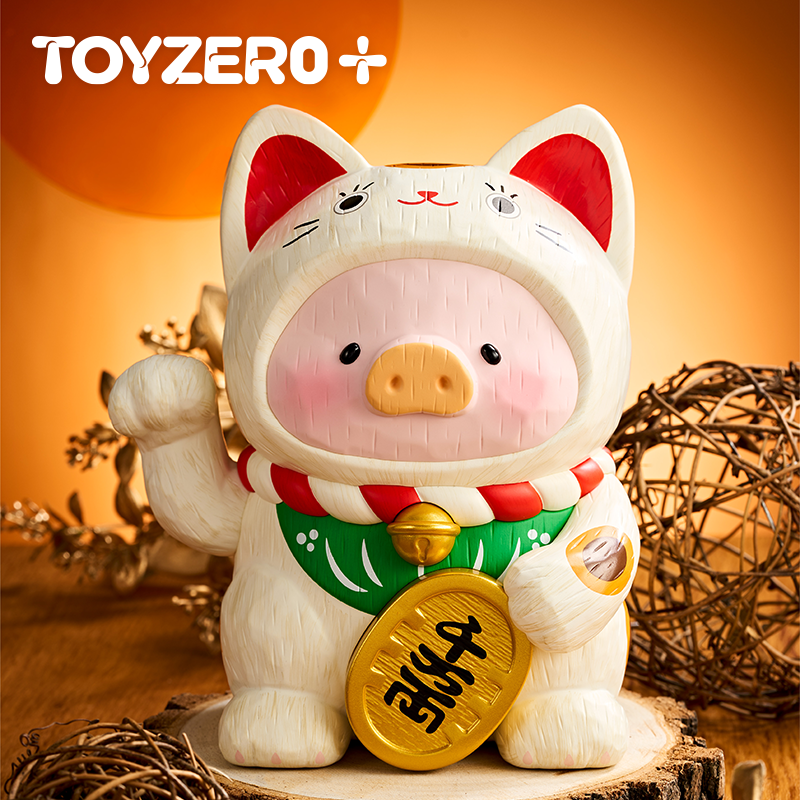 零加TOYZERO罐头猪LuLu 18cm仿木雕招财Lu潮玩手办摆件新年礼物,淘宝优惠券,粉丝福利购,淘宝优惠卷