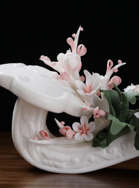 花开富贵 吉祥如意摆件陶瓷手z工牡丹瓷花客厅装饰品摆件乔迁礼品