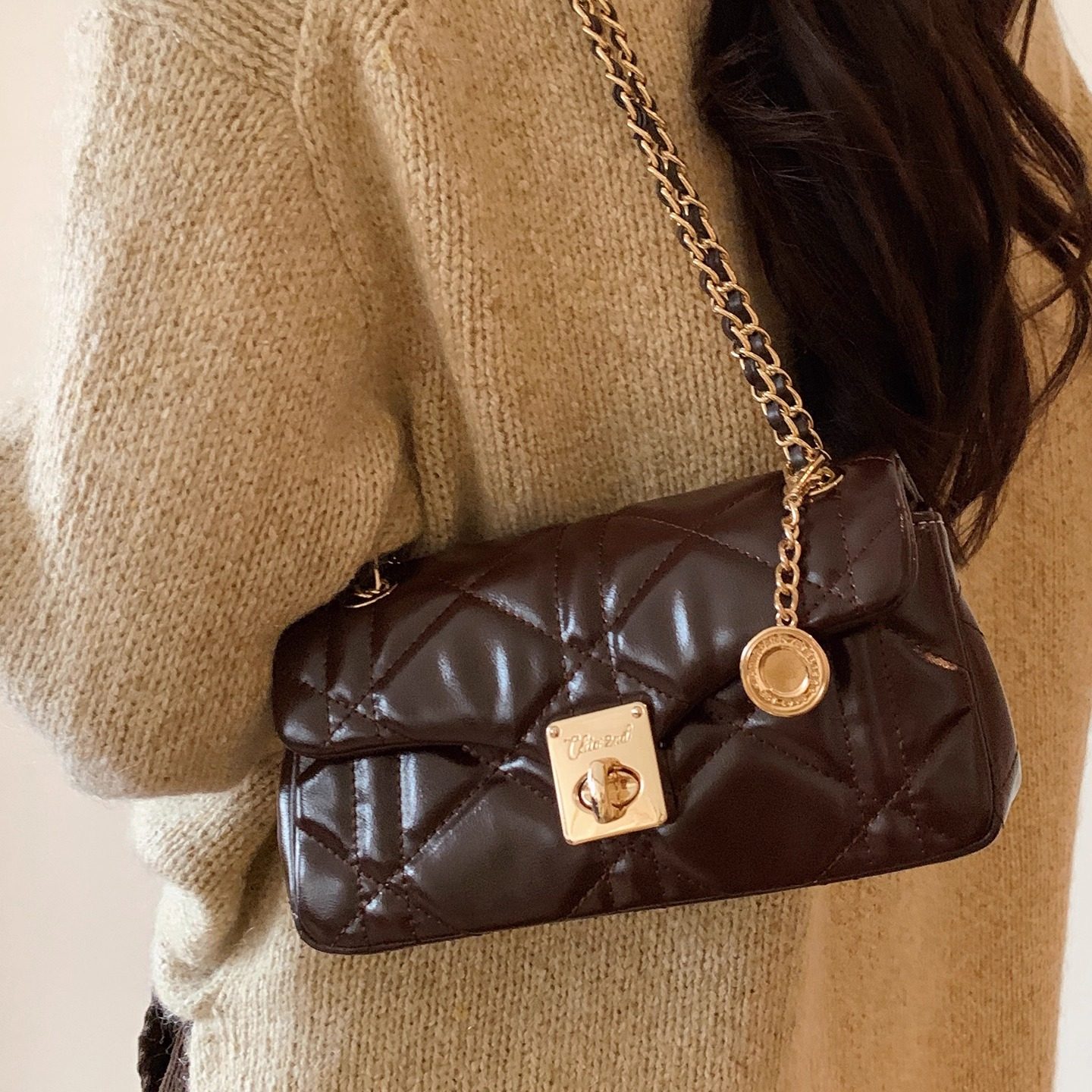 Chio’2nd小方包包女2025新款日常通勤菱格链条包手提单肩斜挎包,淘宝优惠券,粉丝福利购,淘宝优惠卷