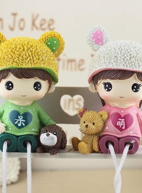 中秋国庆节礼物网红家居桌面小摆件客厅酒柜房间装饰呆萌吊脚娃娃