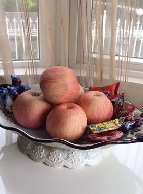 喜鹊与杜鹃花椭圆欧式水果盘x客厅奢华茶几装饰摆件收纳盘乔迁礼