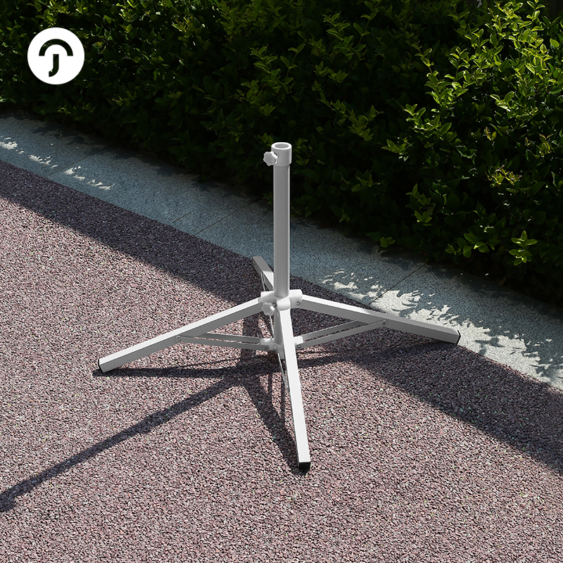 户外遮阳伞摆摊大伞底座四脚固定铁架座墩遮阳伞折叠十字伞架支架 - 图0