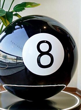 卡通台球公仔雕塑黑八台球厅室内俱乐部店铺开业装饰落地大号摆件