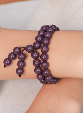 中药手工紫气东来香合香珠手串