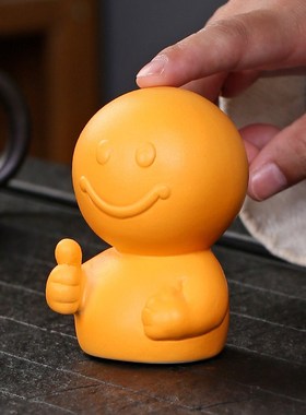 笑脸点赞陶瓷摆件家居饰品创意手工客厅办公室电视柜桌面摆设礼品