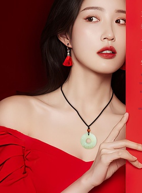 天然和田玉招财貔貅平安扣吊坠