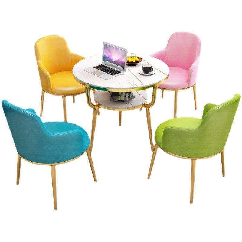 北欧现代轻奢洽谈桌椅组合会客休息区商务部售楼处接待小圆桌岩板,淘宝优惠券,粉丝福利购,淘宝优惠卷